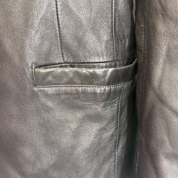 R&R Casuals Leather Blazer Men’s Size XL Black Genuine Leather 3-Button Jacket - Picture 9 of 15
